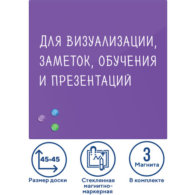 Доска магнитно-маркерная стеклянная 45х45 см