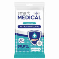 Антисептические салфетки влажные 20 штук SMART MEDICAL
