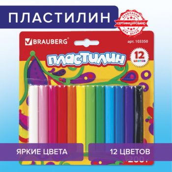 Пластилин классический BRAUBERG 12 цветов