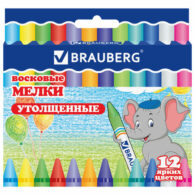 Восковые мелки утолщенные BRAUBERG