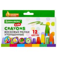 Восковые мелки утолщенные BRAUBERG KIDS